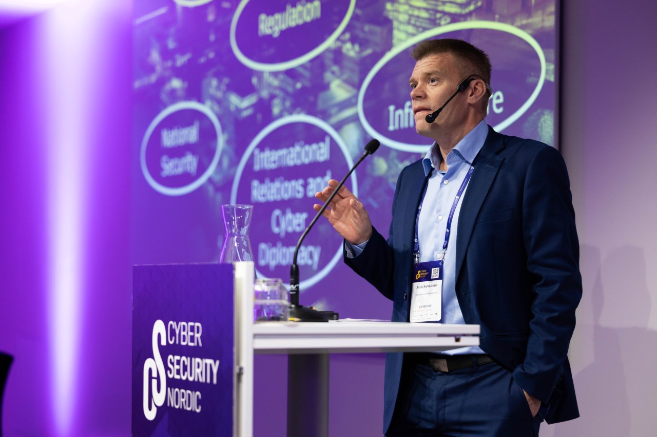 Kyberturvallisuuskeskuksen ylijohtaja Anssi Kärkkäinen puhui otsikolla: Cyber Sovereignty – Shaping the Future of Security and Collaboration
