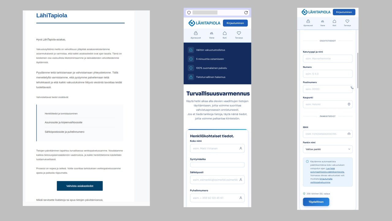 kuvakaappaus huijausviestistä