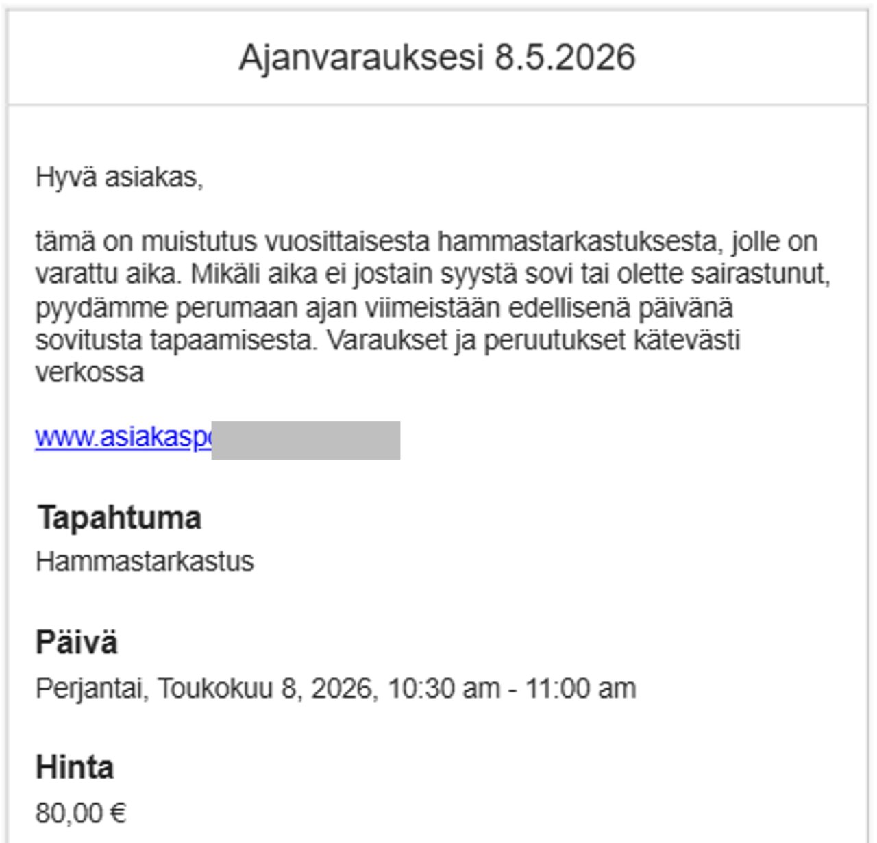 Sähköposti on otsikoitu 