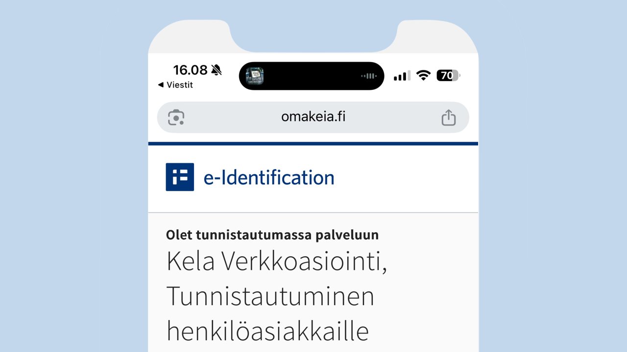 Nyt mobiililaitteen selaimen osoiterivillä lukee selvästi 